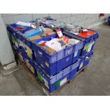 Ten crates of assorted goods including commercial, industrial, homeware and related (over 18s only)