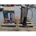 One preowned Giles and Posner heated mulled wine urn (7Ltr capacity) + one Buffalo HF150 water boile