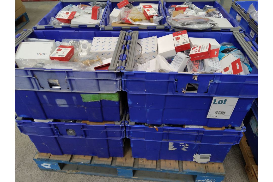 Ten crates of assorted goods including commercial, industrial, homeware and related (over 18s only) - Image 1 of 2