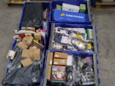 Three pallets of assorted auto parts and related goods.