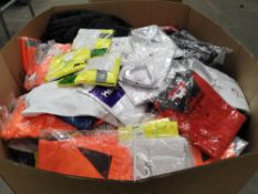A pallet of assorted corporate clothing and related.