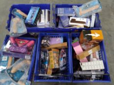 Five crates of as new adult sex toys, stimulants and accessories. (Over 18s only. Crates not include