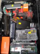 A quantity of assorted pre-owned hand and power tools to include Bacho, Bosch (one crate).