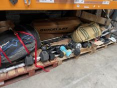 Assorted sports, leisure and fitness related items.