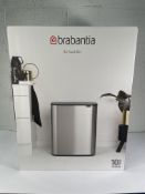 Boxed as new Brabantia Bo Touch Bin, 2 x 30ltr, Platinum.