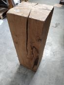 A solid oak rustic block (80X28X28cm).