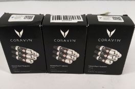 Three packs of six Coravin Pure capsules (Argon 6.5g).