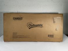 Boxed as new Outsunny Wooden Raised Garden Planter with wheels, 84H-317V00TN.