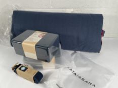 A Manduka Enlight Rectangular Bolster and two Manduka Recycled Foam Blocks, all as new.