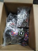 A quantity of velcro badges to include spanish military patch which is associated with acero y plomo