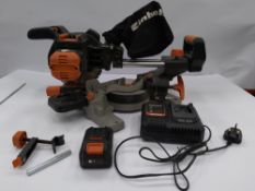 Preowned Evolution R185SMS-Li 185mm compound mitre saw 18v +charger & 1 battery. No blades.