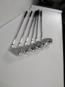 A set of as new Callaway elyte irons to include clubs 5-9 and pitching wedge (Right handed).