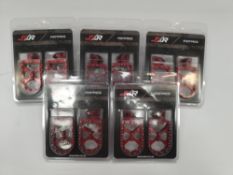 Five as new JXR Footpegs Surron Light Bee, Red, (JXRPEG14RD).