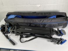 A pre-owned Benro A673TM Dual-Tube Aluminum Video Tripod.