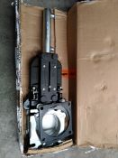 An as new RJV cast iron knive gate valve double acting hydraulic actuator.