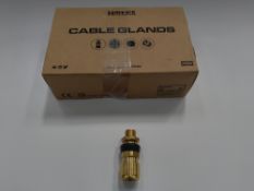 One box of 16 as new Hawke 453UAM20 brass cable glands.