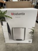 Boxed as new Brabantia Bo Pedal Bin, Platinum, 60ltr.