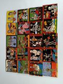 Twenty two Mexican day of the dead mosaic tiles.