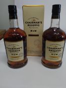 Two St Lucia Distillers Chairman's Legacy reserve rum 2 x 700ml (only one with box).