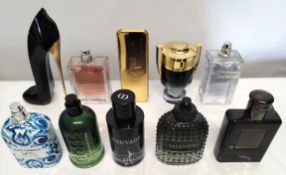 Thirty perfumes/testers and related to include Paco Rabanne, Tom Ford, Gucci, Dior and more! (please