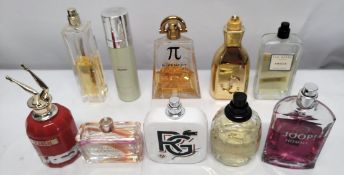 Thirty perfumes/testers and related to include Givenchy, Boss, Chanel, Valentino and more! (please n