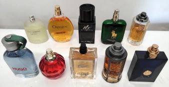 Thirty perfumes/testers and related to include Versace, Boss, Dior, Lacoste and more! (please note:
