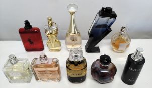Thirty perfumes/testers and related to include Jean Paul Gaultier, Dior, Elle Saab, YSL and more! (p