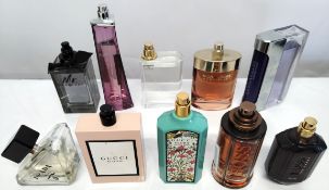 Thirty perfumes/testers and related to include Gucci, Paco Rabanne, Dior, Boss and more! (please not