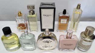 Thirty perfumes/testers and related to include Ted Baker, Versace, Estee Lauder, Michael Kors and mo