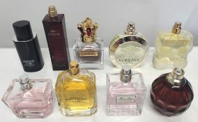 Thirty perfumes/testers and related to include Jean Paul Gaultier, Versace, Givenchy, Lacoste and mo