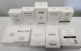 Thirty boxed perfumes/testers and related to include D&G, Ralph Lauren, Armani, Paco Rabanne and mor