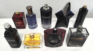 Thirty five perfumes/testers and related to include Mugler, Jimmy choo, Estee Lauder, Valentino and