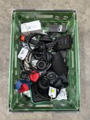 Assorted headphones, chargers & small electricals (Sold as is).