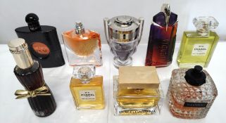 Thirty perfumes/testers and related to include Dolce & Gabbana, Chanel, Armani, Lancome and more! (p