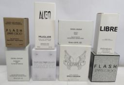 Thirty boxed perfumes/testers and related to include Gucci, Burberry, Armani, YSL, Mugler and more!