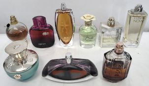Thirty perfumes/testers and related to include Mugler, Dolce & Gabbana, Lacoste, Versace and more! (