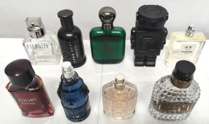 Thirty perfumes/testers and related to include Paco Rabanne, Ralph Lauren, Versace, Valentino and mo