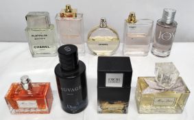 Thirty perfumes/testers and related to include Chanel, Dior, Paco Rabanne, D&G and more! (please not