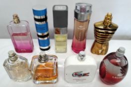 Thirty perfumes/testers and related to include Chanel, Lacoste, Boss, Armani and more! (please note: