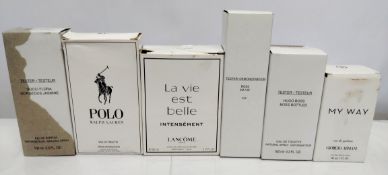 Thirty perfumes/testers and related to include Jimmy Choo, Chanel, Boss, Mugler, Ralph Lauren and mo