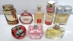 Thirty perfumes/testers and related to include Guerlain, Estee Lauder, Nina Ricci, Prada and more! (