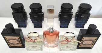 Thirty perfumes/testers and related to include Gucci, Paco Rabanne, Givenchy, Chloe and more! (pleas