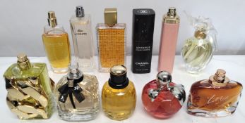 Thirty perfumes/testers and related to include Valentino, Chanel, Nina Ricci, Estee Lauder and more!