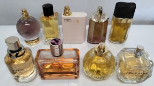 Thirty perfumes/testers and related to include Burberry, Mugler, Lacoste, Michael Kors, Viktor & Rol