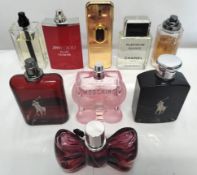 Thirty perfumes/testers and related to include Viktor & Rolf , Boss, Dior, Jean Paul Gaultier and mo