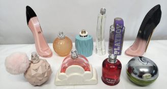 Fifty perfumes/testers and related to include Carolina Herrera, Marc Jacobs, Playboy, Ariana Grande