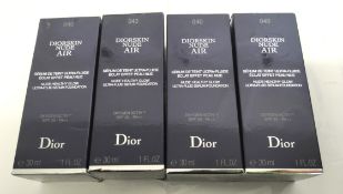 Four as new Dior skin nude air ultra fluid serum foundations 30ml SPF25 040, honey beige, sealed box
