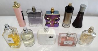 Thirty perfumes/testers and related to include Moschino, Boss, Ralph Lauren, Armani, Givenchy and mo