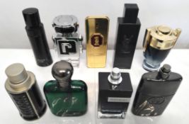 Thirty perfumes/testers and related to include Armani, Paco Rabanne, Ralph Lauren, Boss and more! (p