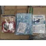Pallet of assorted pet products including Dog Cooling Mat, Climate Control Coat and more.